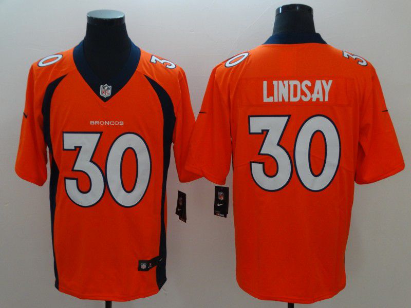 Men Denver Broncos #30 Lindsay Orange Nike Vapor Untouchable Limited Playe NFL Jerseys->denver broncos->NFL Jersey